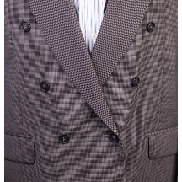 Stanley Blacker Wool Sport Coat Blazer Jacket 41R Brown Double Breasted - Picture 8 of 13